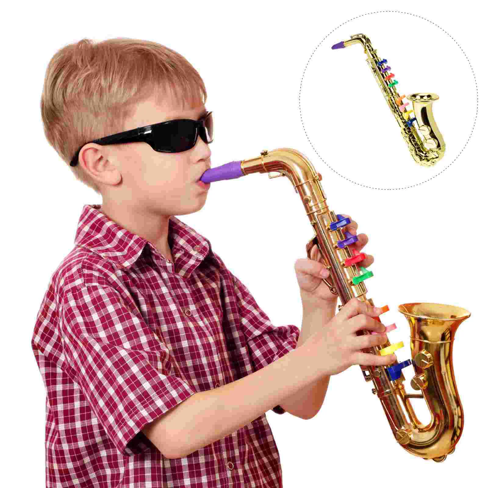 Jouets saxophone dorés pour enfants, jouets pour tout-petits