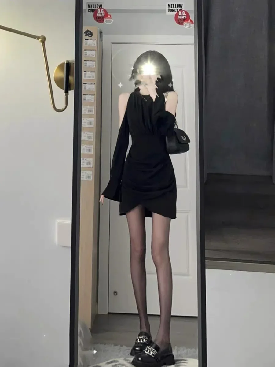 Sexy Bodycon Woman Dress 2025 Vestidos De Mujer O-neck Off Shoulder Irregular Temperament Robe Femme Tunic Mini Party Dresses