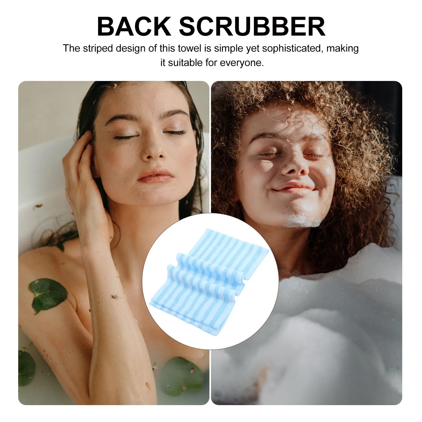 

2pcs Exfoliating Shower Towel Bath Back Scrubber Cloth Body Washcloth Striped Polyester Bathing Scrubber For Soft