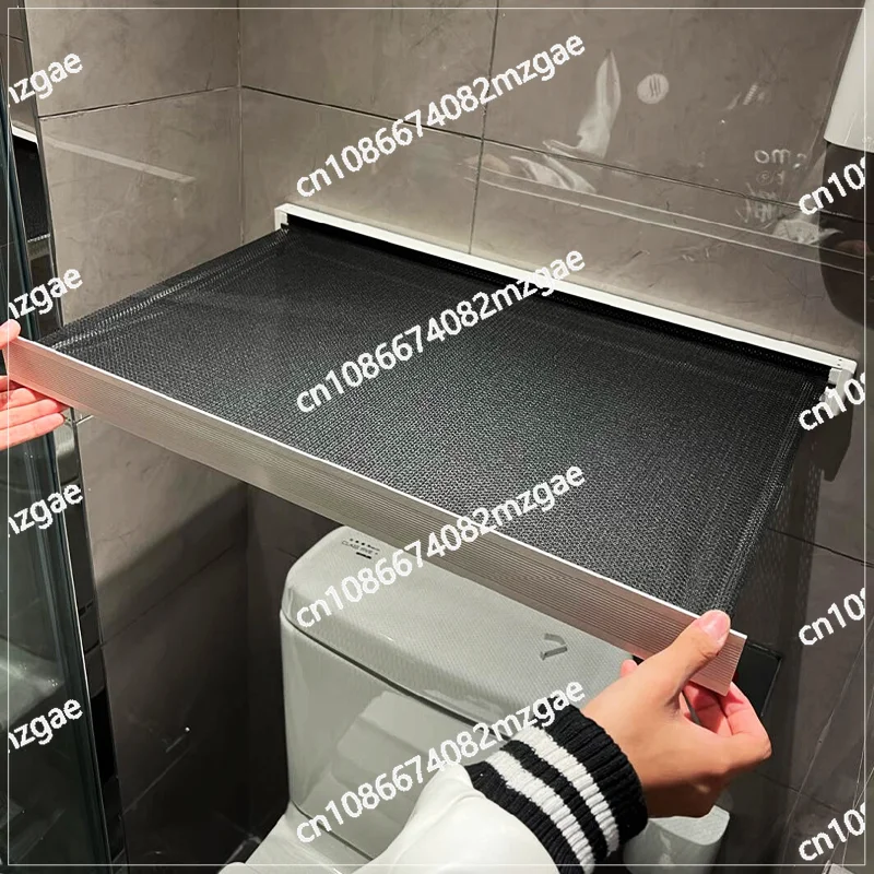 Bathroom Rack Socks Drying Rack Telescopic Folding Toilet Towel Rack No Punching