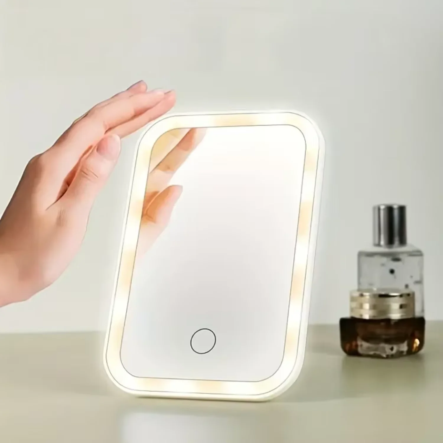 Светодиодная 메 Wee업 미니 거울 스탠드, 데ouv이식elea팩트,  Öl색 사각형 여행 메업 거울, 및 US