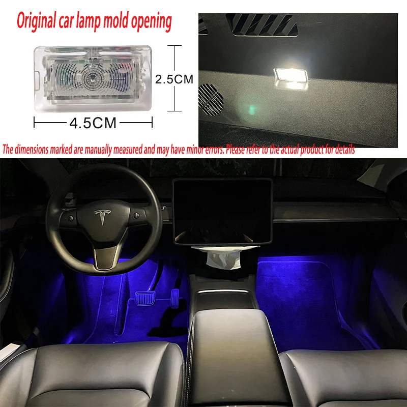

For Tesla Model Y 2021~2024 Car Footwell Lights Ultra-bright Touch LED Lamps Kit Ambient Atmosphere Neon Lights Trim Accessories