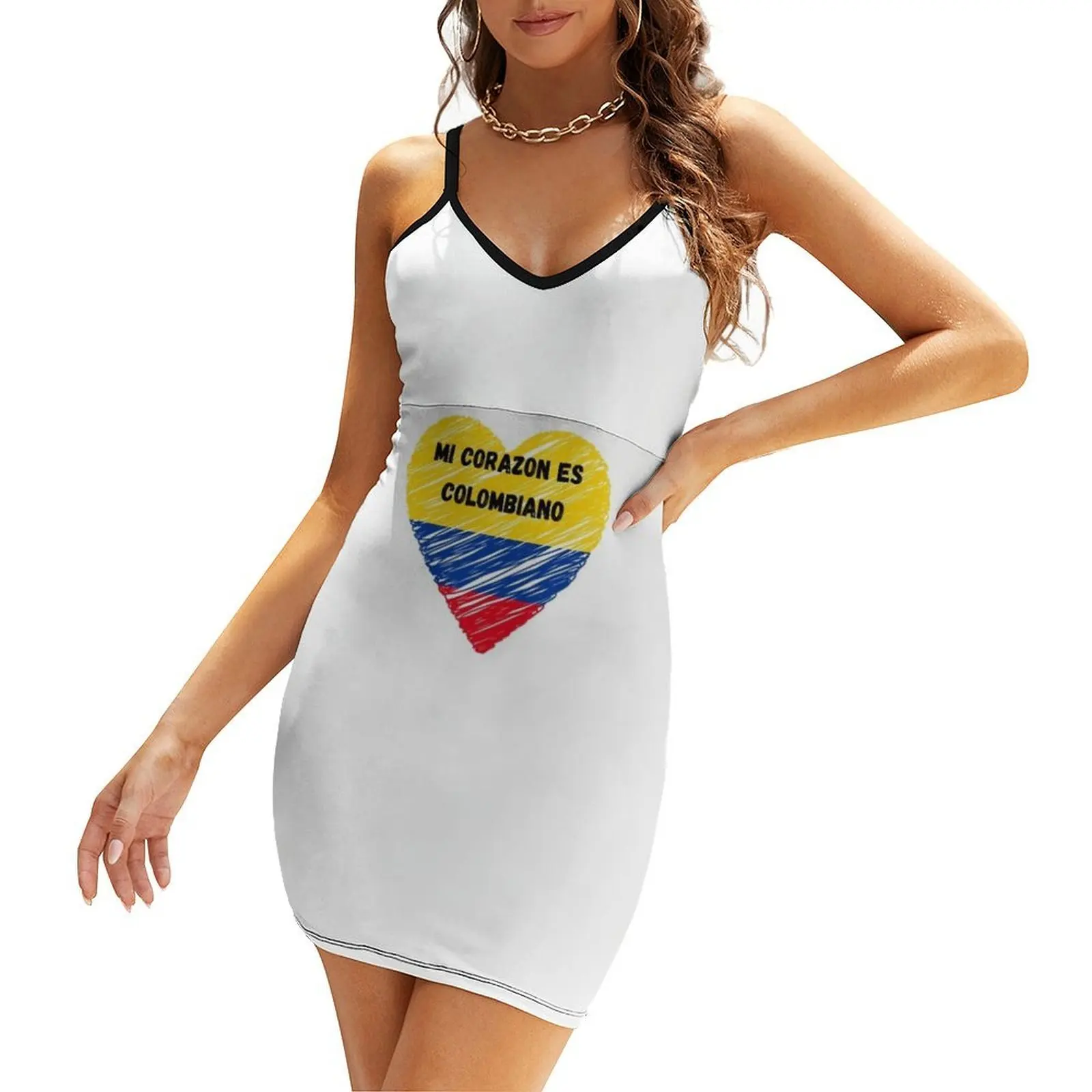 

My heart is colombian Sling Dress sexy dress sensual sexy dress for women summer for women 2025 summer daily