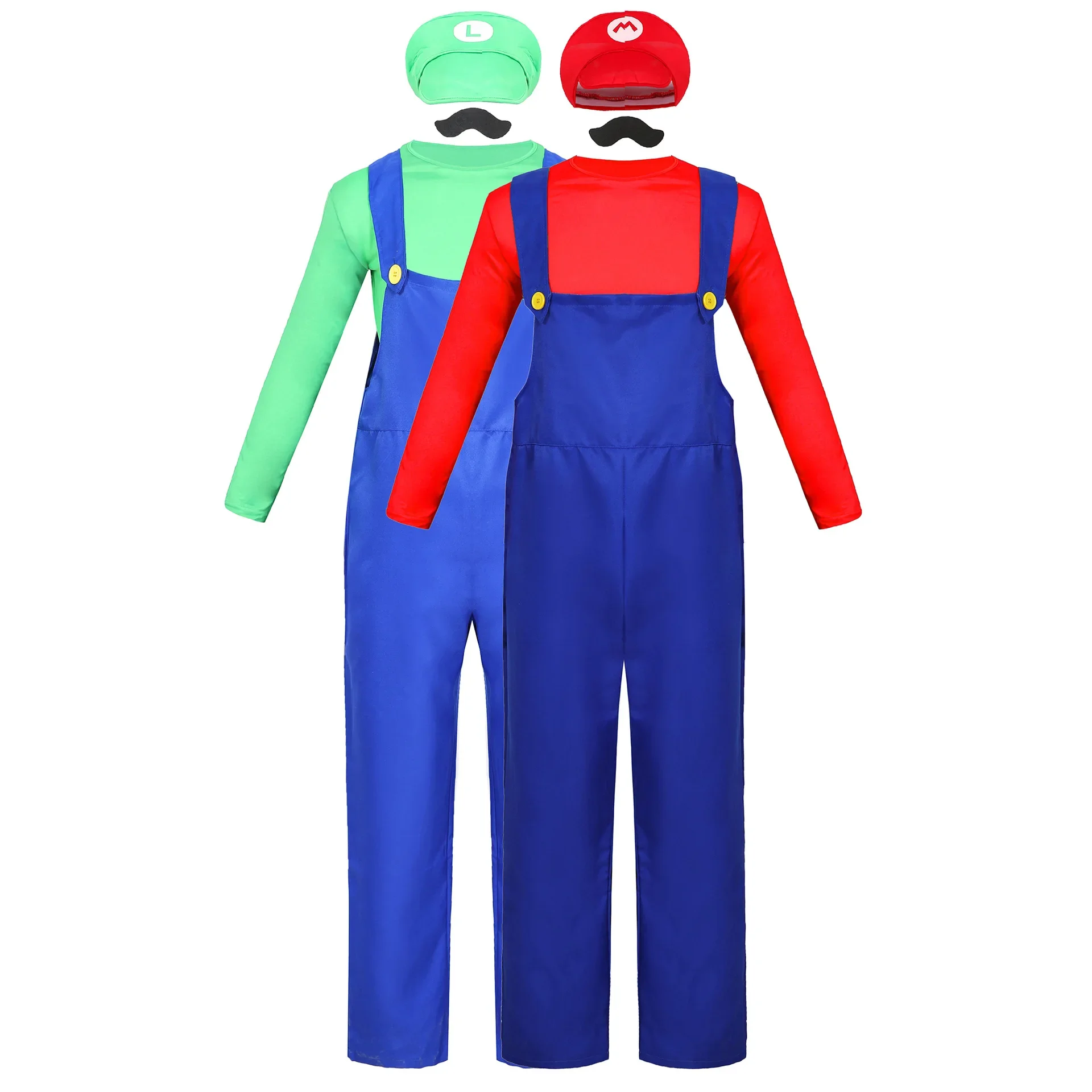 Disfraz de Halloween para hombre adulto, traje divertido de superjuego, Luigi Bros, fontanero, navidad