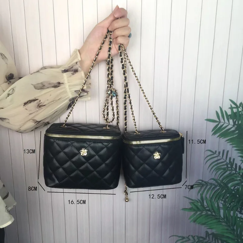 Luksusowe damskie rombowe krata Mini Box Crossbody torby damskie PU skórzane torby wiadro kwadratowe torby na ramię codzienne torebki z łańcuszkiem