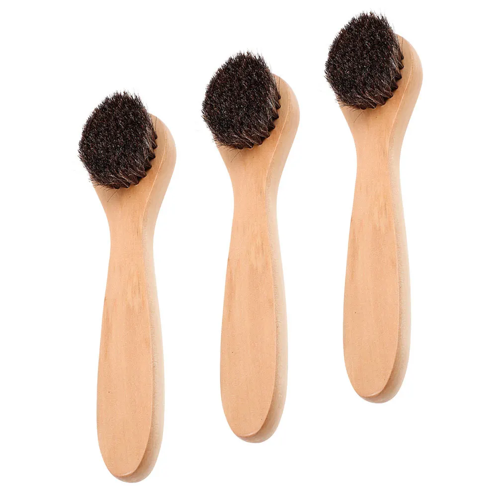 3Pcs 페이스 클리닝 브러쉬 부드러운 강모 엑스 폴리 에이 팅 페이셜 브러쉬 우드 핸들 딥 클렌징 스킨 케어 도구 남성 여성용