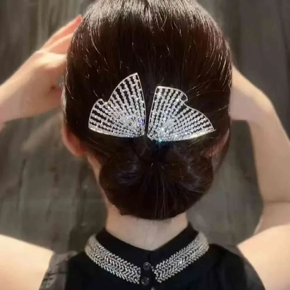 Strass Bow Clip Headband para Mulheres, Ponytail Holder, Hair Band, Headdress Styling Tools, Magic Bow, Girls, Acessórios