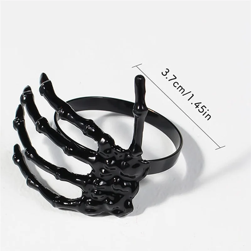 

ABUN-Skeleton Hand Napkin Holder Skeleton Hand Napkin Rings Halloween Party Favors Home Dining Table Decor