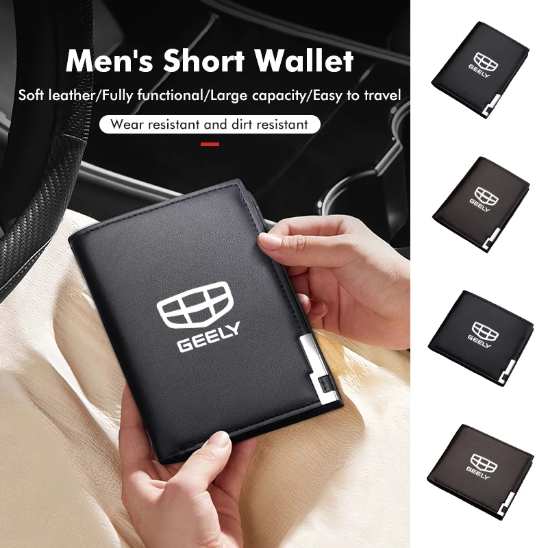 Car Driver License Credit Card Holder Wallet Auto Style For Geely Monjaro Atlas Tugella Geometry C Coolray Emgrand ec