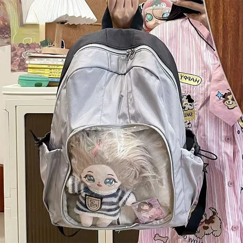 Bolsa de viaje informal Ita para mujer, bolsa escolar de alta capacidad, mochilas transparentes a la moda, mochila que combina con todo, Bolsas Preppy