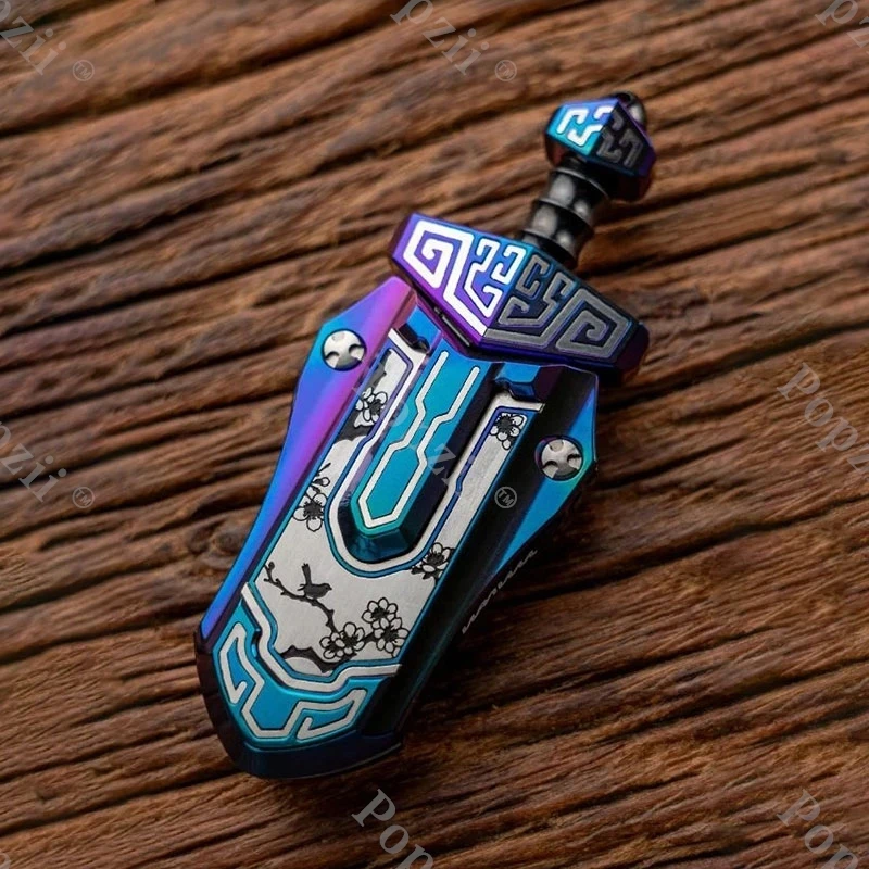 Wanwu Taia épée EDC sculpture exquise mécanique magnétique poussée curseur diapason Gadgets Table ornement jouets d'anxiété