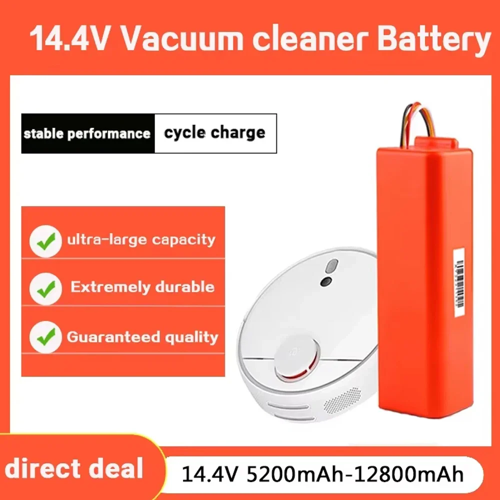 

100% Original 14.4V 12800mAh Robotic Vacuum Cleaner Replacement Battery For Xiaomi Roborock S55 S60 S65 S50 S51 S5 MAX S6 Parts