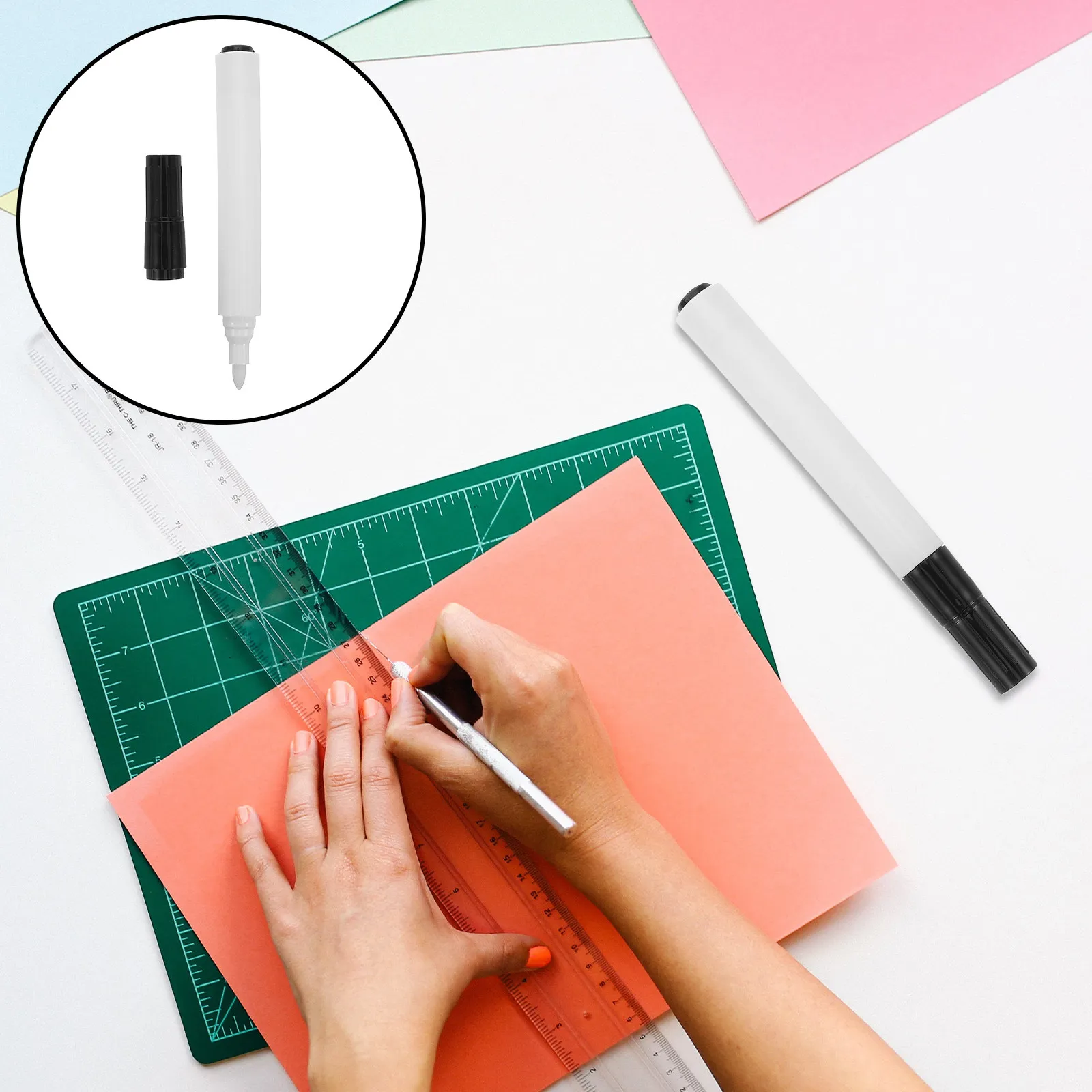 

10Pcs Dry Erase Blackboard Marker Refillable Whiteboard Pens Fine Tip Easy Erasing Smooth Writing Office Classroom Art Supply