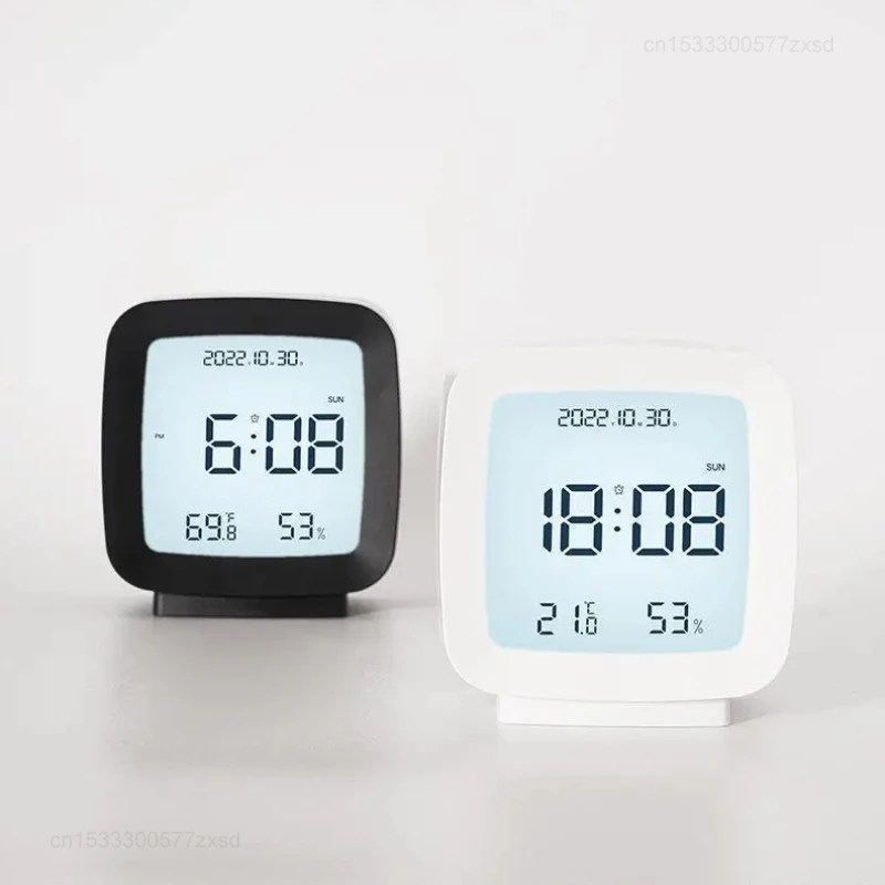 Mijia Mini Alarm Clock with Backlight Battery Operated LCD Display Temperature Humidity Monitor Multifunction Home Sensor Tool image 2