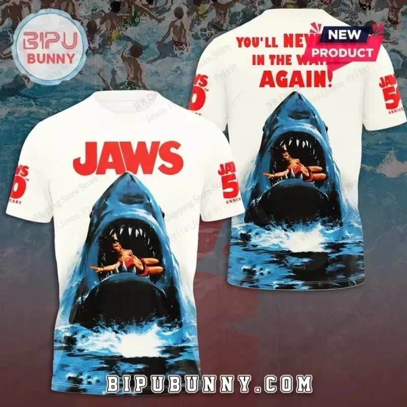 3D-Druck Sport Schnelltrocknend Atmungsaktiv Herren Damen T-Shirt Film Jaws Mode Hip-Hop Street Harajuku Rock Lässig Klassisch Kurz – Detail 5