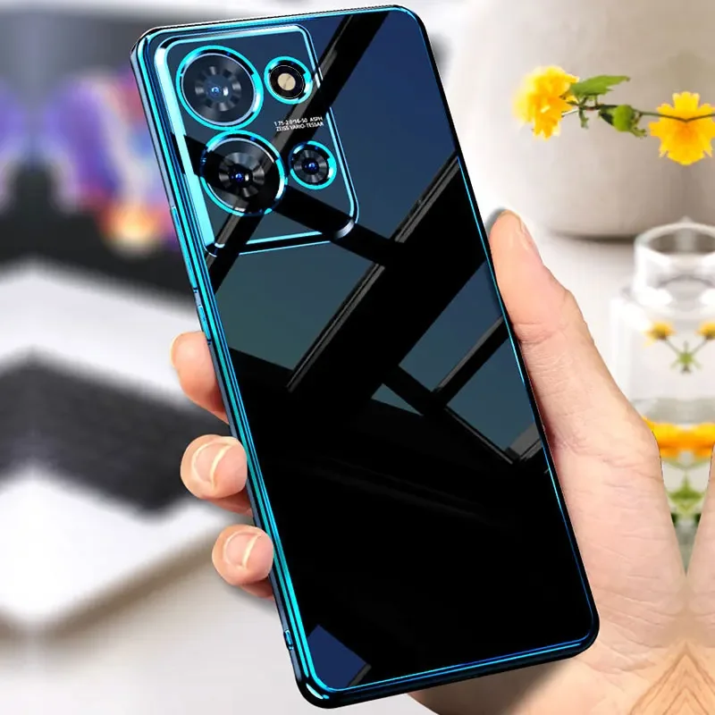 Shockproof Plating Case for Infinix Note 30 12 Pro 4G 30i VIP Transparent Case Cover for Infinix Spark 20 10 Pro 10C 8C Go 2023