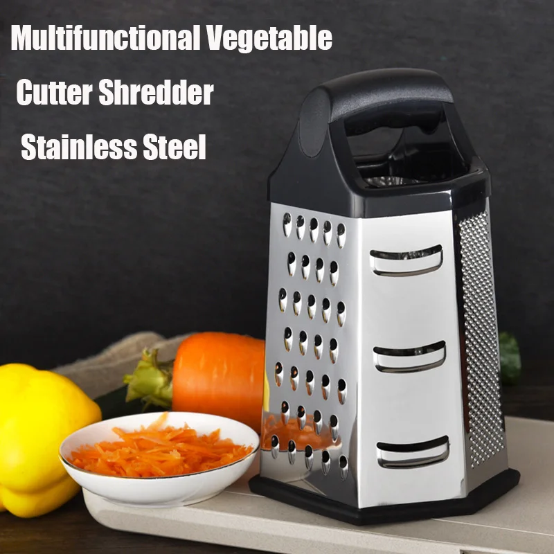 Stainless Steel 6sided Box Grinder Multifunctional Vegetable Scraper Shredder Cheese Potato Slice Practical 6sided Shaping Knife