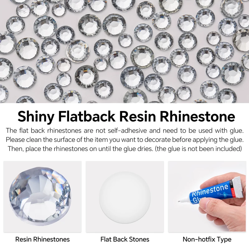 DIY 의류 공예에 대한 명확한 2-5mm 도매 패키지 수지 라인 석 플랫 백 라운드 비 핫 고정 Shinning 크리스탈