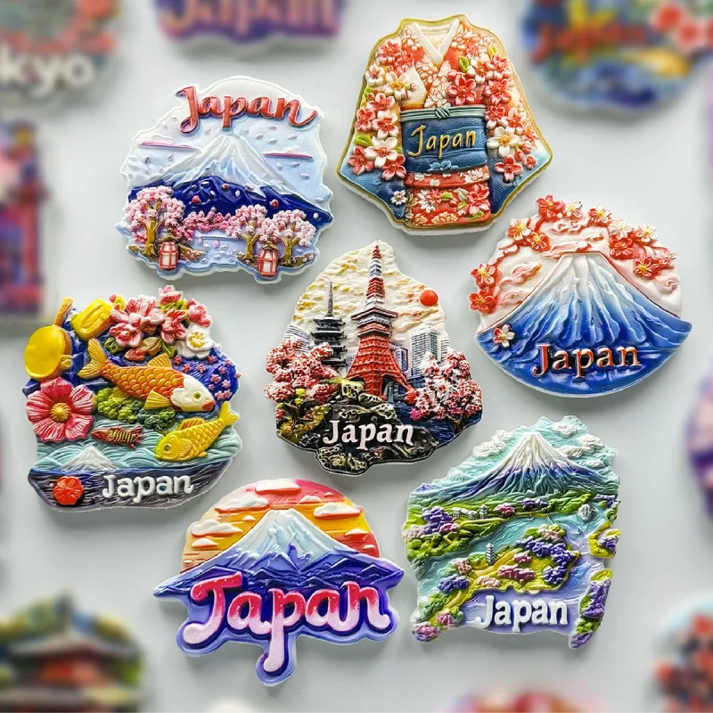

Asia Japan Fridge Magnets Mount Fuji Tokyo Kyoto Tourist Souvenir Craft Gift Resin Magnetic Refrigerator Sticker Home Decoration