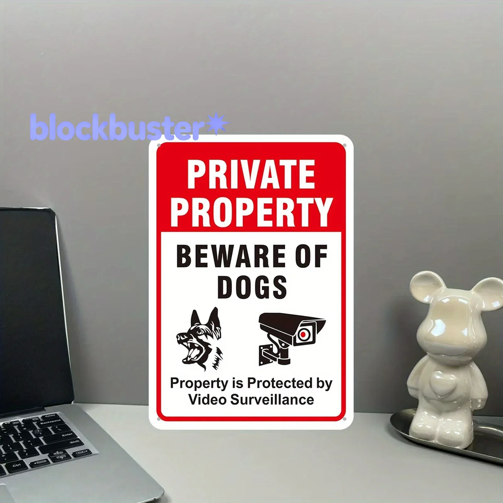 Propiedad Privada - Señal de Advertencia de Perros - Cartel de Hierro con Advertencia de Videovigilancia - Resistente al Agua