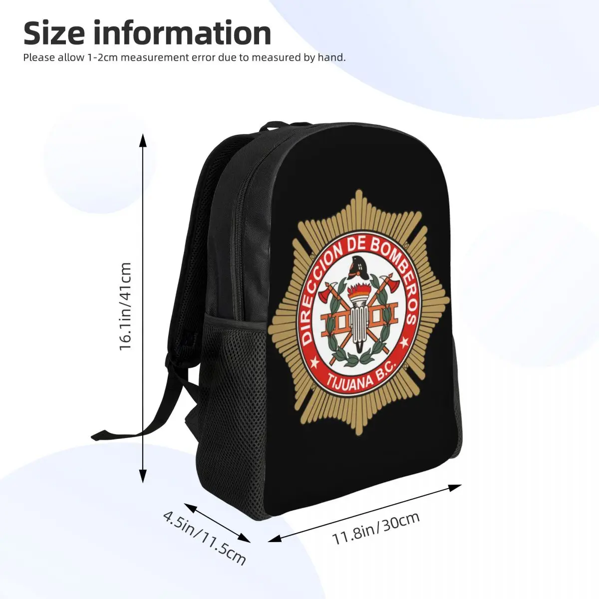 Bomberos Bomberos Bombeiro Mochilas para Homens e Mulheres, Mochila Escolar Impermeável, Bombeiro Fire Rescue Bag, Print Bookbag