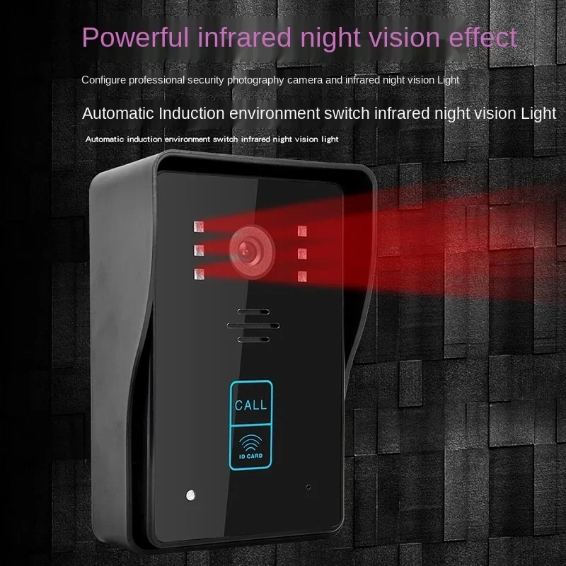 7" Doorbell, Touch Button, Remote Unlock, Night Vision, 1000TV Lines, Video Door Phone Intercom, RFID