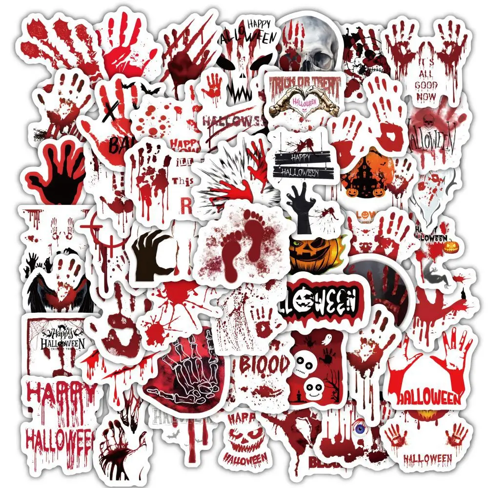 60Pcs Halloween horror skull graffiti stickers waterproof decoration DIY water cup phone case suitcase laptop holiday party gift