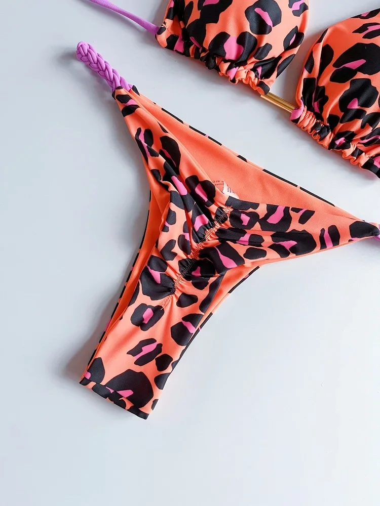 RUOTONGSEPT Sexy Swimsuit Women Braided rope Micro Bikinis 2024 New Swimsuit Leopard Print Brazilian Biquinis Beach Bathing Suit