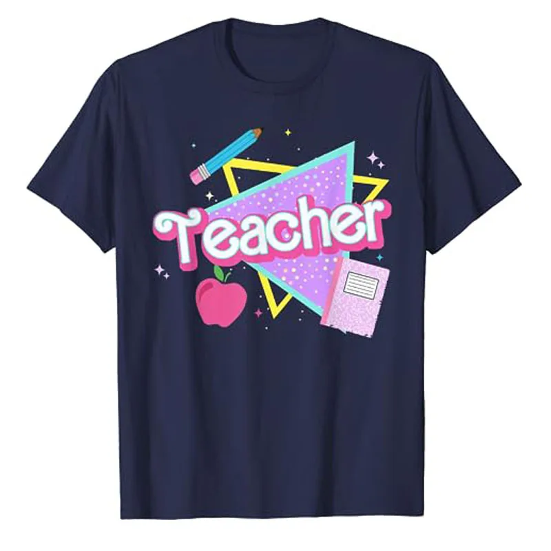 Cute Teacher T-Shirt Gifts Back To School Clothes First Day of School Cool Graphic Tee Casual Tops Awesome Math Teachers Apparel