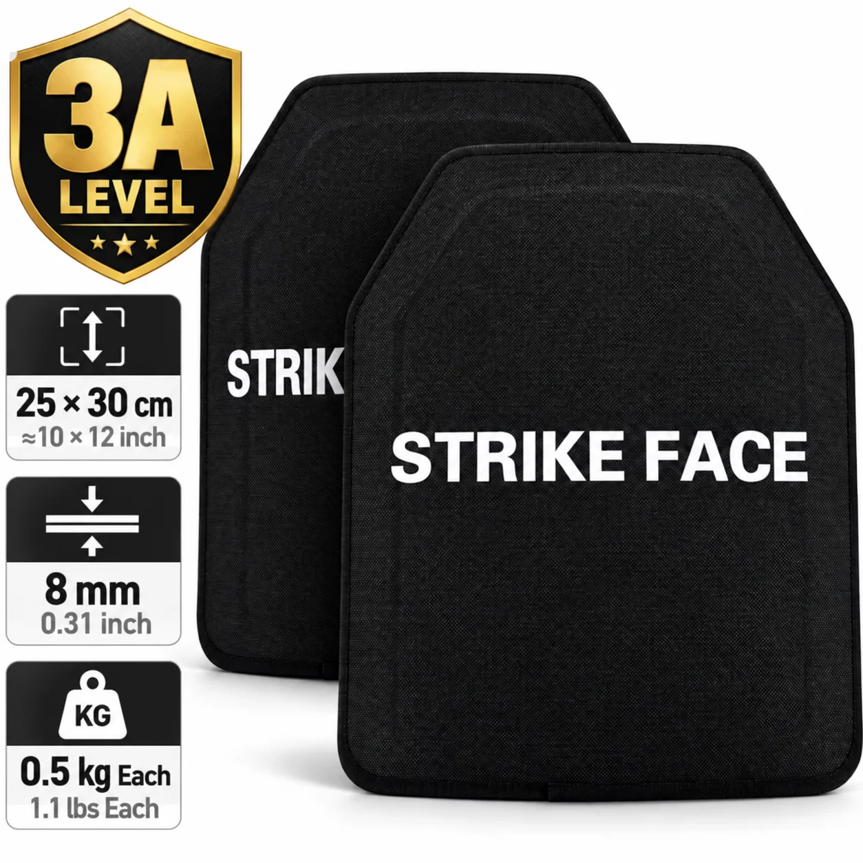 2PCS Protective Plates 10x12 Inch 1.1lbs/pc Lightweight PE Tactical Vest Inserts, Independent Defense Boards for Tactical Vest