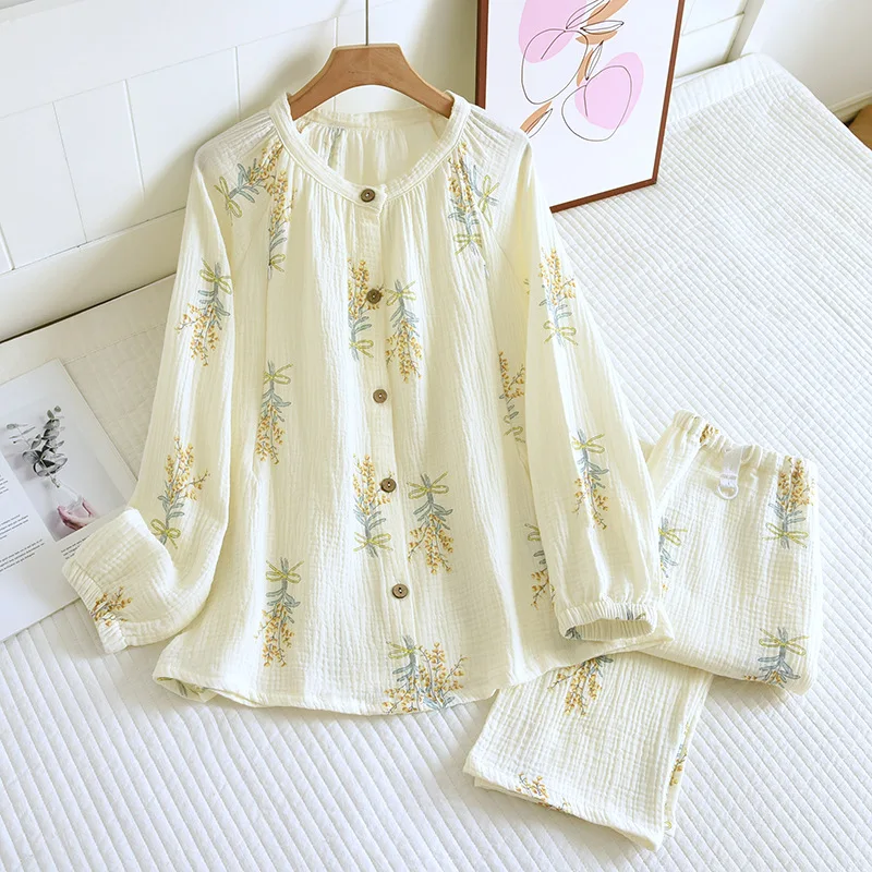 New Maternity Suits Feeding Home Wear Nursing Pyjamas Pure Cotton Spring Autumn Breastfeeding Clothes Lactation Pajamas