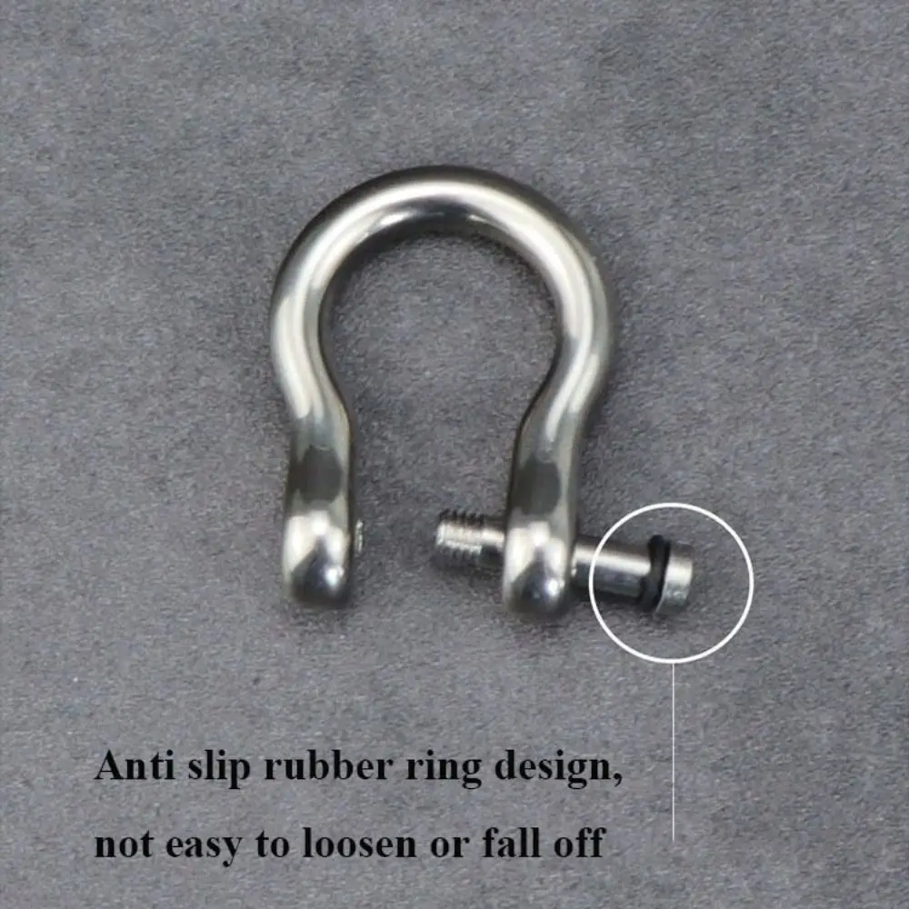 Titanium Alloy Horseshoes Buckles Carabiner D Bow Staples Shackle Key Ring Keychain Hook Outdoor Bracelet Buckle Outdoor Tools