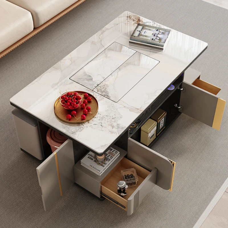 Multi Function Coffee Table Living Room Storage Italian Smart Coffee Table Modern Design Mesa De Centro Elevable Home Furniture image 2