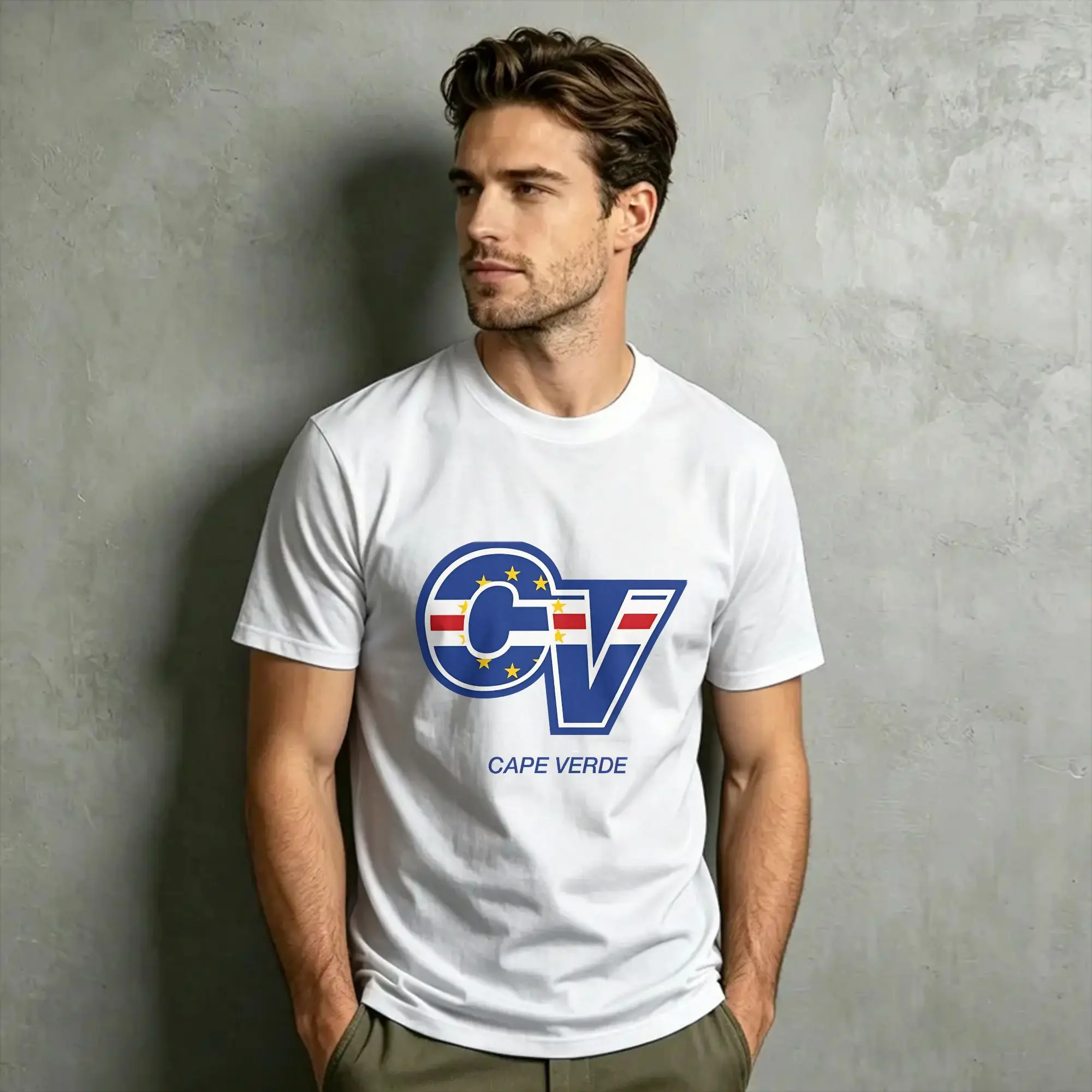 Harajuku T Shirt Summer Cabo Verde Flag Leisure T-Shirts  Cotton Tshirt for Adult Y2K Retro Plus Size Short Sleeve Top Tees