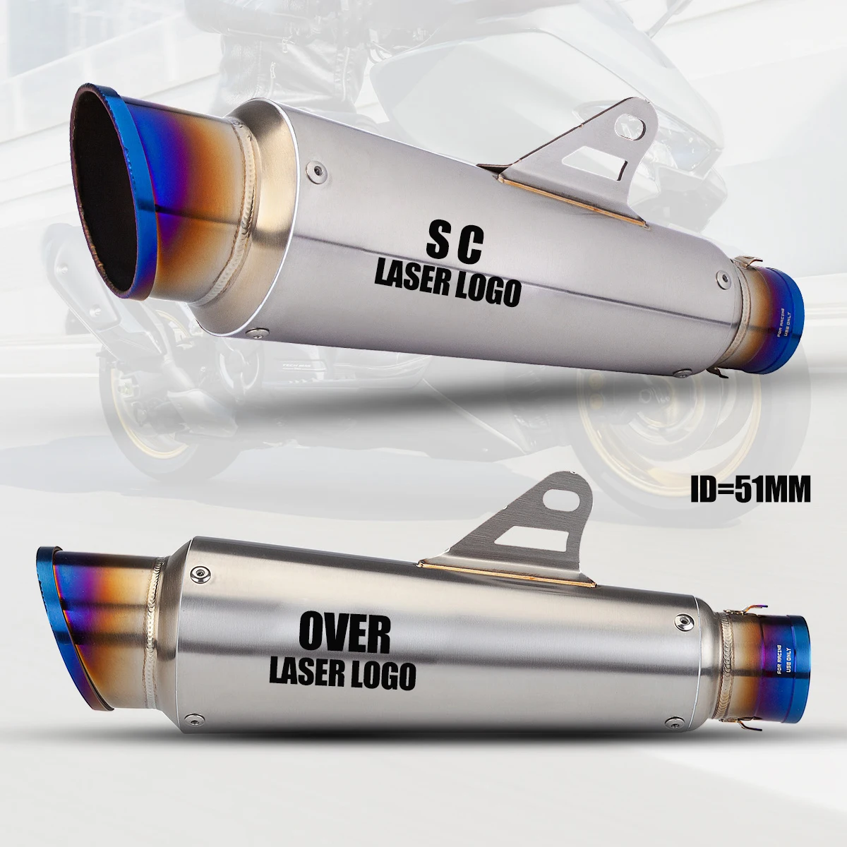 

Universal 51mm Stainless Steel sc over Motorcycle Exhaust Muffler Escape for Motorcycle GP-project Exhaust Modified Accessories