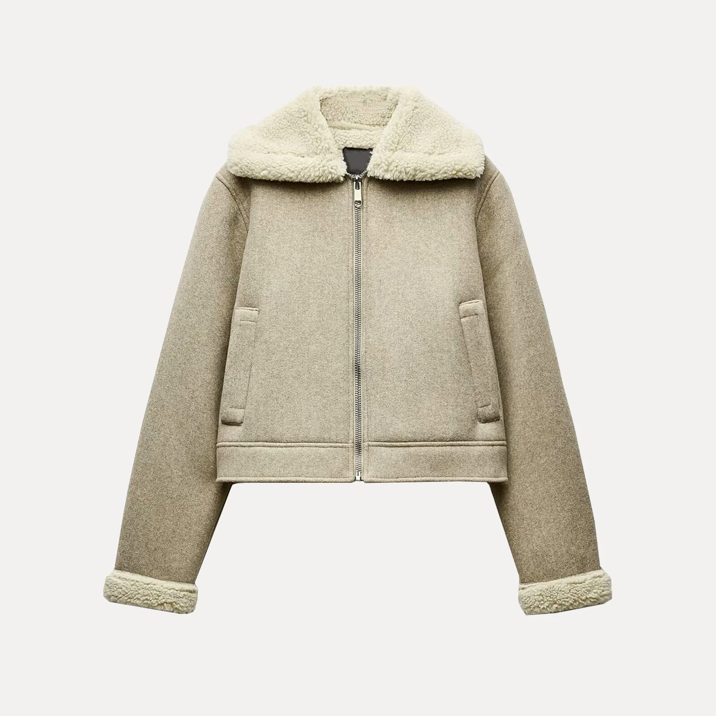 

Повседневная женская модная кожа и меховая интегрированная куртка Jaet, осеннее новое поступление, брендовая длинная застежка-молния Z