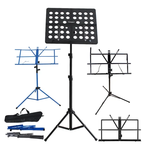 Soporte para partituras, trípode plegable de acero inoxidable con bolsa, accesorios para Instrumentos Musicales de altura ajustable