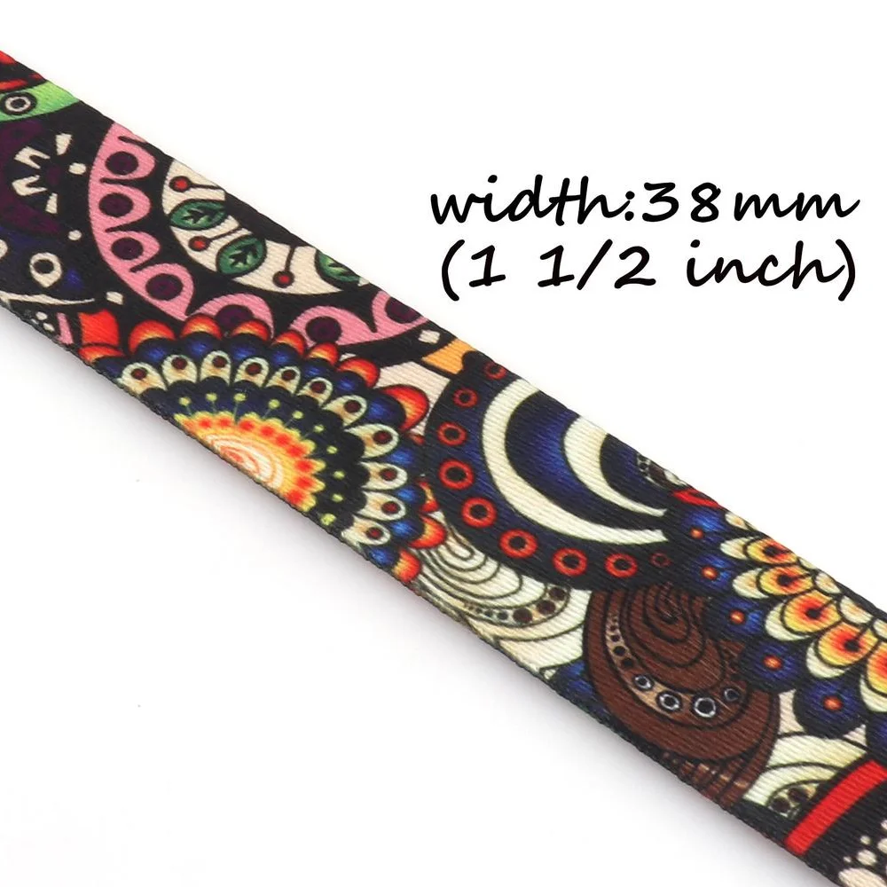 5 Yard 38mm Beautiful Pattern Ribbon Folk Style Webbing for Purse Strap Key Fob Bag Handle Cotton Webbing