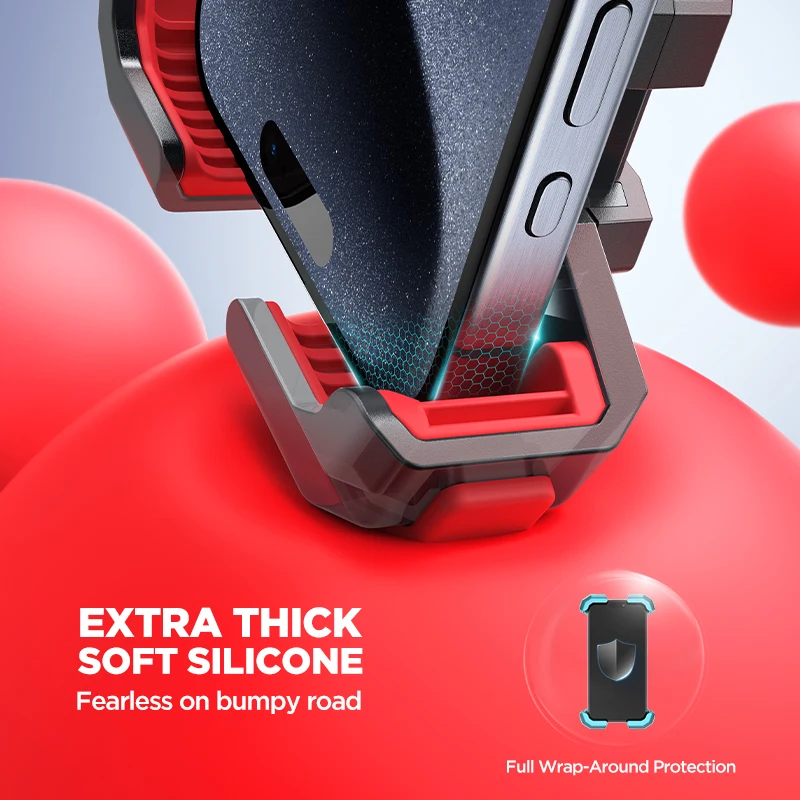 Joyroom dudukan ponsel sepeda, dudukan telepon sepeda motor kokoh dapat disesuaikan setang skuter klip dudukan untuk ponsel 4.7-7"