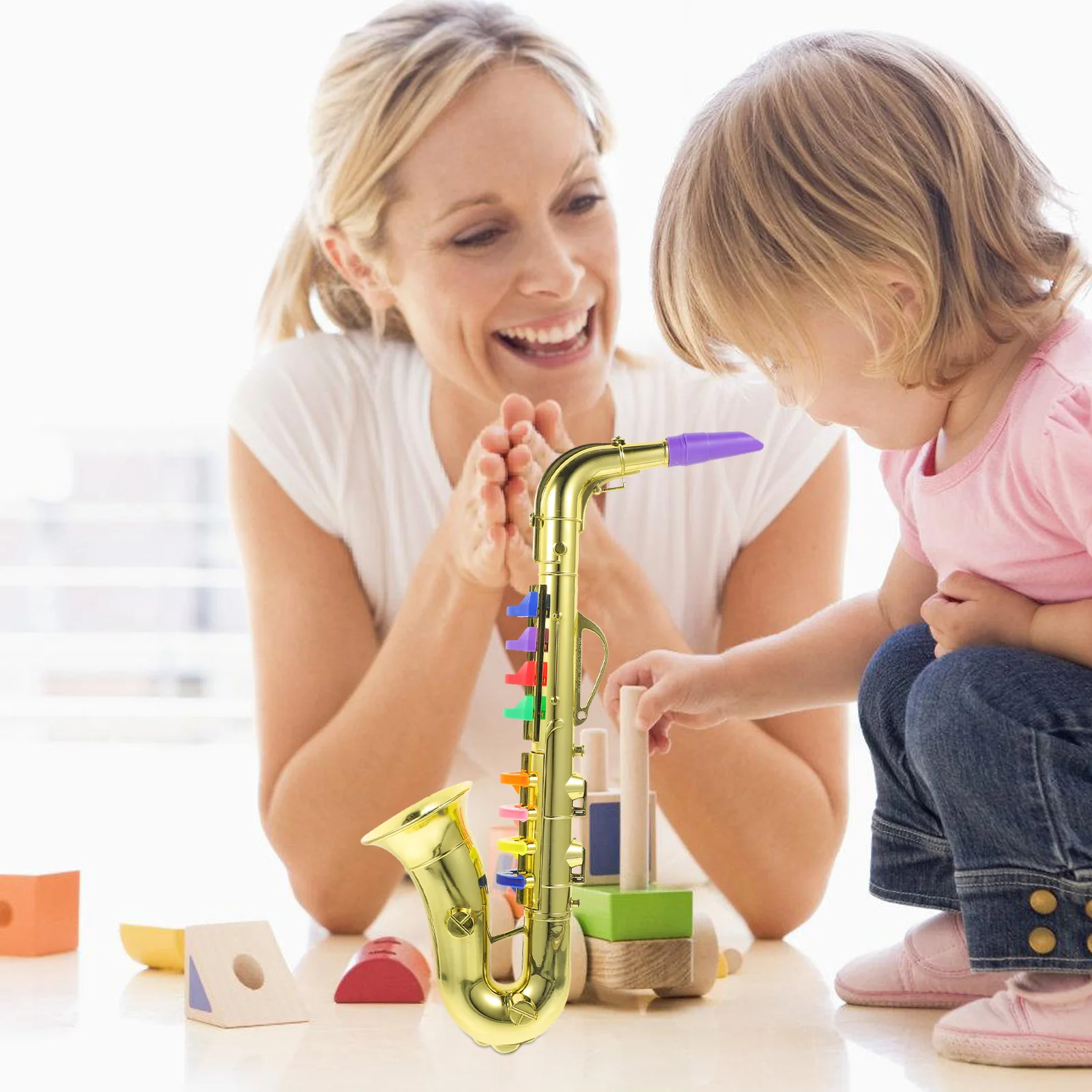 Instrumento de viento para niños, juguetes de simulación, saxofón, trompeta educativa, instrumentos musicales simulados para niños