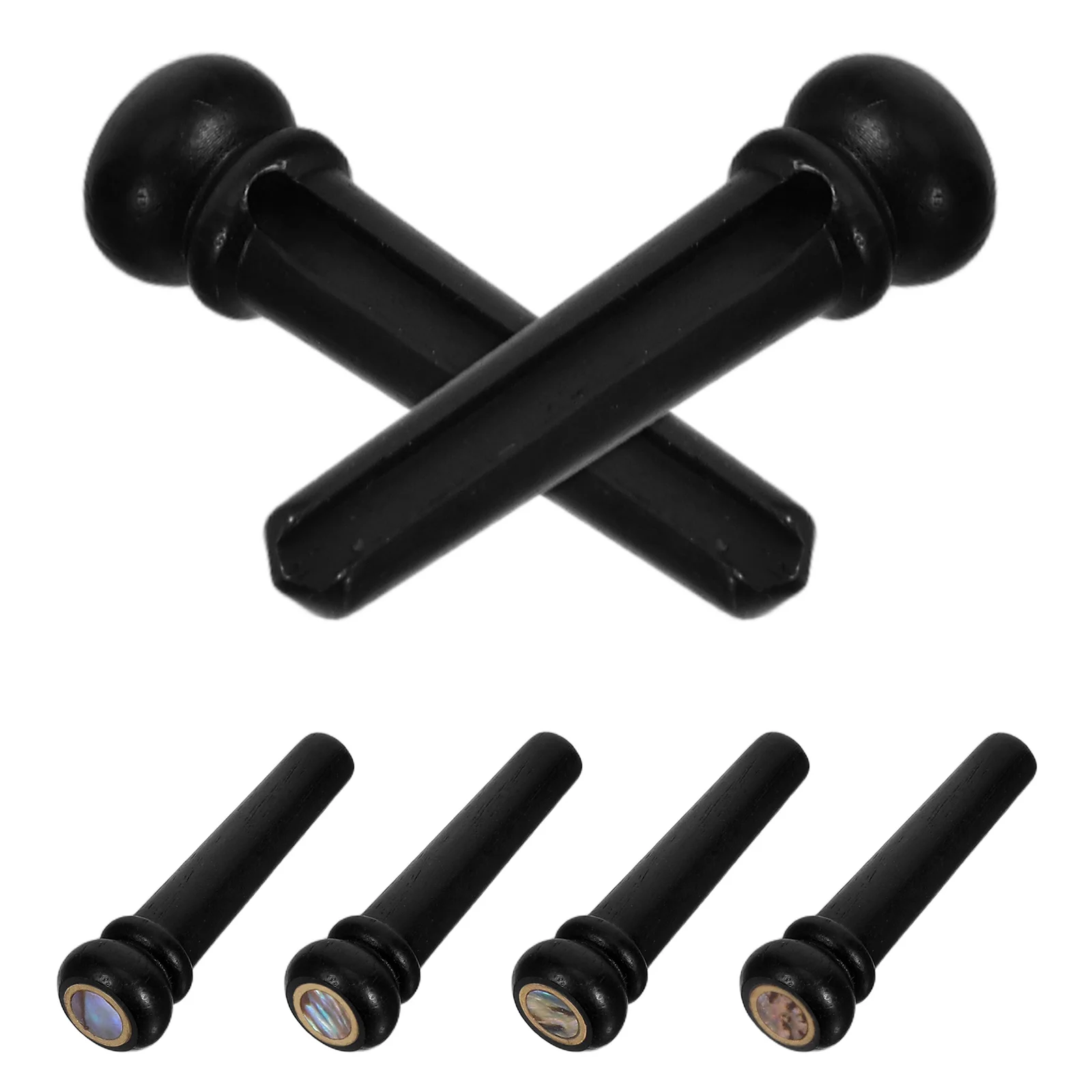

6pcs Ebony Bridge Pins Abalone Inlays Accessories Wood Replacement Pins Acoustic Electric Guitar Enhanced Sound Quality