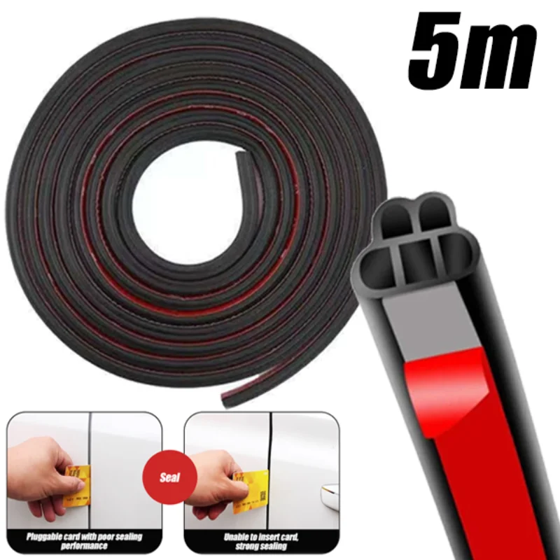 

5 Holes Type L Car Seals Rubber Strips Front Windshield Rear Window Weatherstrip Soundproof Seal Strip Trim Moulding Sealing