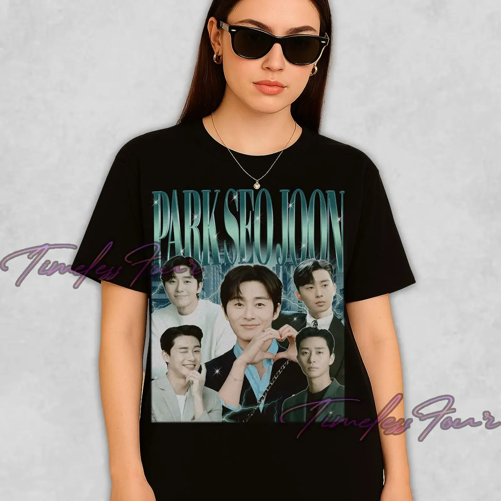Vintage Park Seo Joon Bootleg T Shirt Retro K Drama Actor Fan Casual Top SweaT for Fans vintage Washed Stretched Soft Slightly