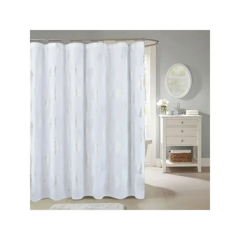 

Занавеска для душа Tropical Monstera с металлическим принтом для ванной комнаты, 72 x 72 дюйма, блестящий дизайн