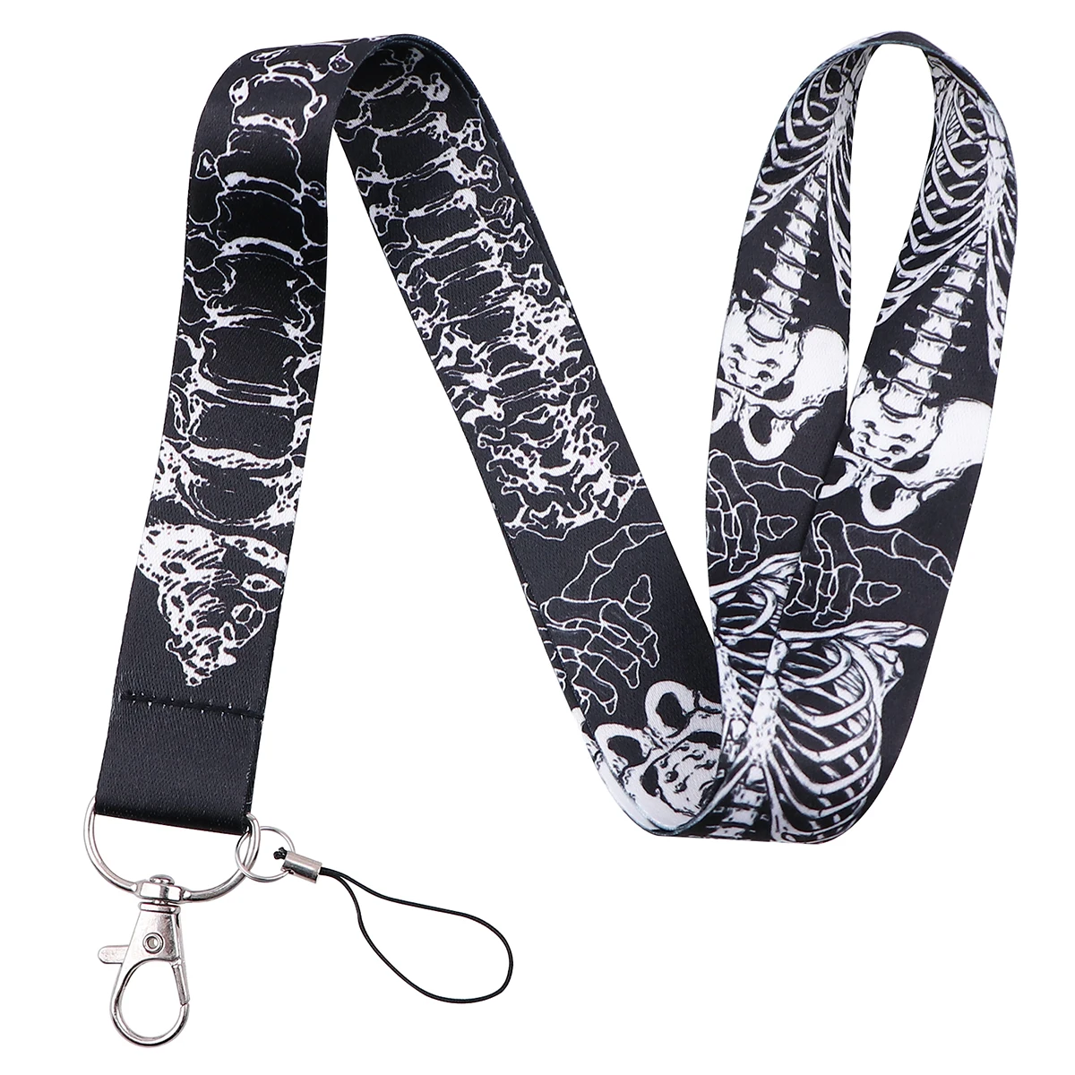 Skull Credential Holder Skeleton Lanyard Keychain