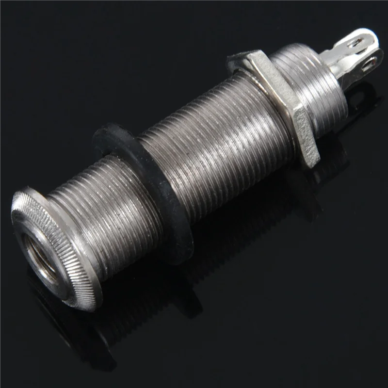 ABLB-10X Electric Guitar Jack Chrome Threaded Cylinder Output Input Jack Plug Sockets 1/4 Inch For Electric Guitar