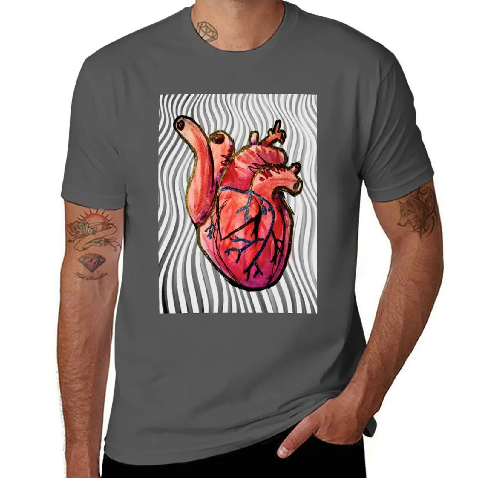 

Heart Wave T-Shirt Lightweight Casual Summer T-Shirt