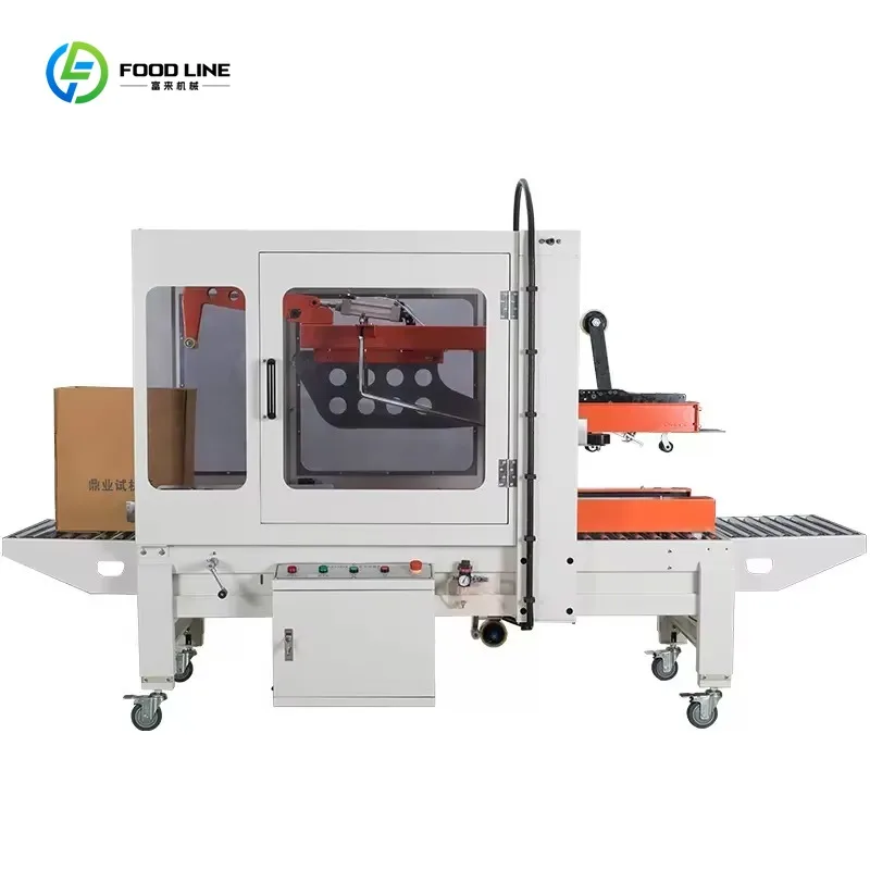 Custom CE Approved Automatic Flaps Folding & Adhesive Tape Carton Sealing Machine