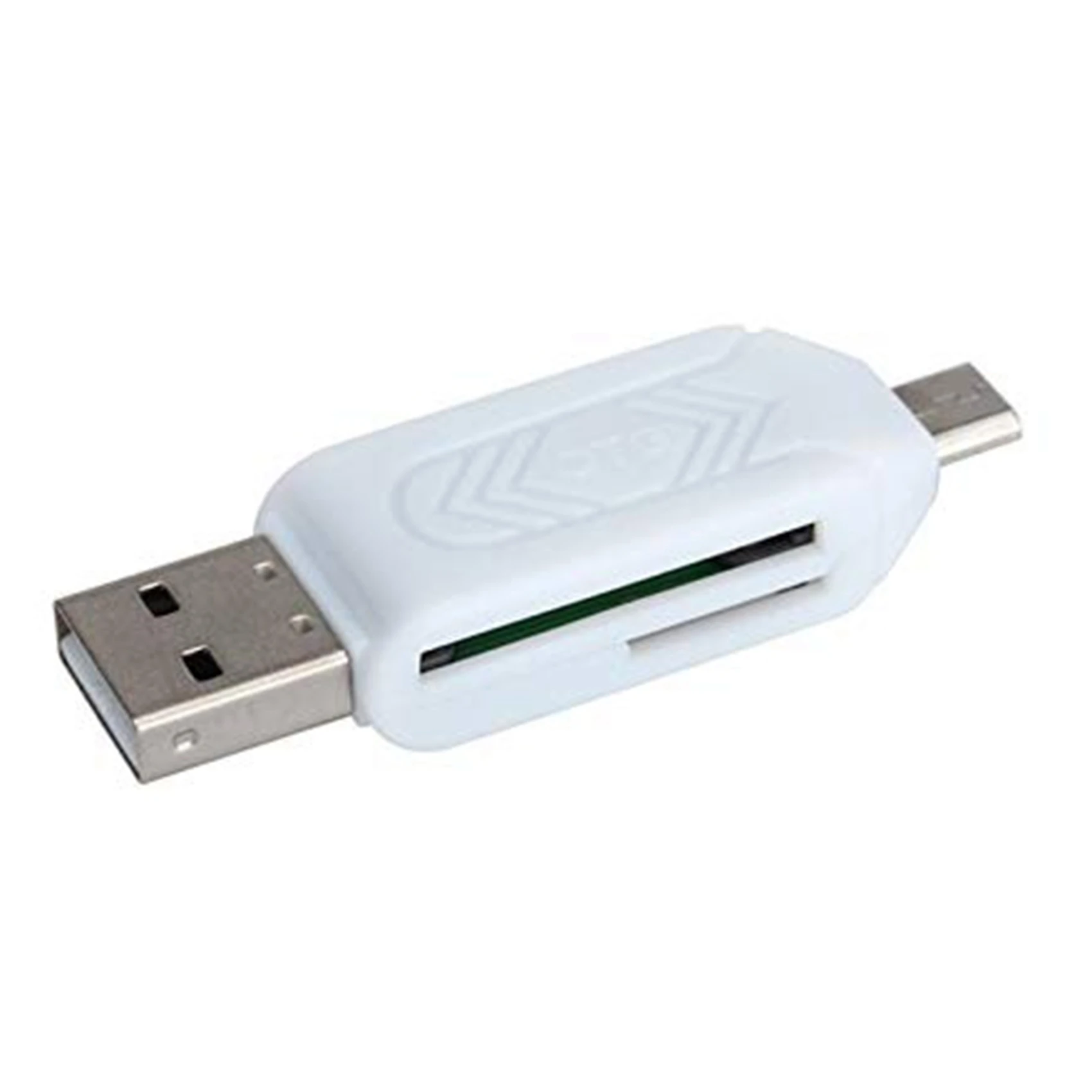 AED5-Multifunctional Otg 2.0 Dual-Purpose Android Phone Computer Card Reader SD/TF Combo Card Reader-White