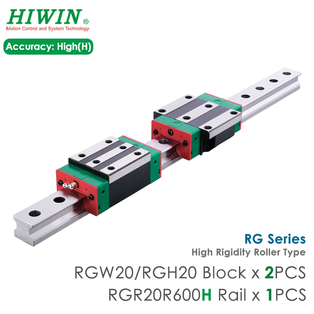 Original HIWIN RGW20 RGH20 High Rigidity Roller Guideway H Class ZB Preload Block Linear Guide CNC Machine High Precision Slider